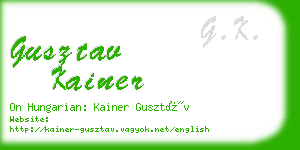 gusztav kainer business card